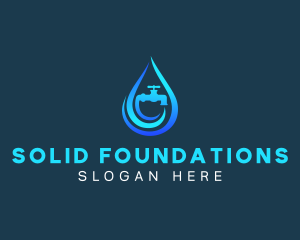 Drains - Droplet Water Plumbing logo design