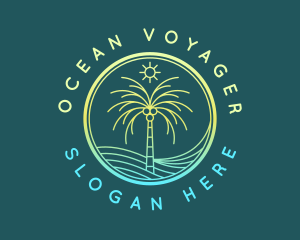 Ocean Beach Tree Voyage logo design