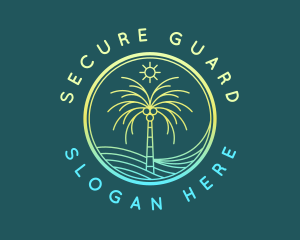 Seaside - Ocean Beach Tree logo design