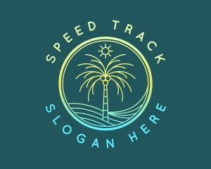 Ocean - Ocean Beach Tree logo design