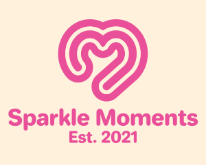Engagement - Heart Dating App logo design