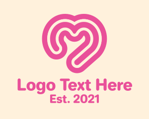 Girlfriend - Heart Dating App logo design