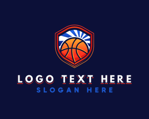 Ball - Basketball Team Shield logo design
