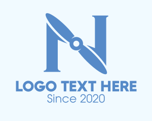 Turbo - Blue Propeller Letter N logo design