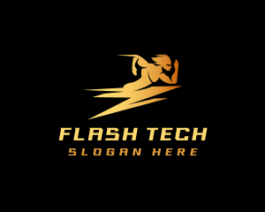 Flash - Quick Flash Energy Man logo design