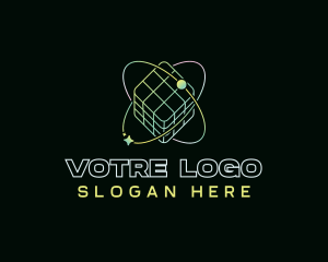 Space - Digital Cube Orbit logo design