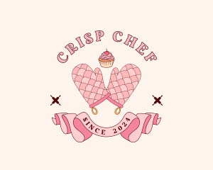 Oven Mitt Cupcake logo design