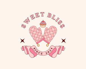 Oven Mitt Cupcake logo design