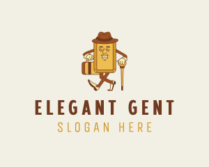 Cartoon Gentleman Gold logo design