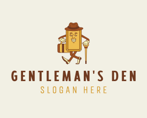 Cartoon Gentleman Gold logo design