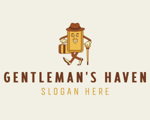 Cartoon Gentleman Gold logo design