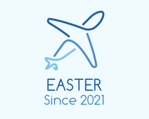 Pilot - Blue Monoline Airplane logo design