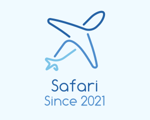 Aerial - Blue Monoline Airplane logo design