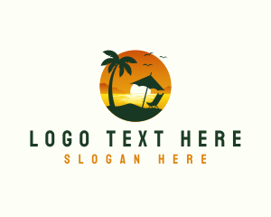 Coconut Tree - Beach Tropical Resort logo design
