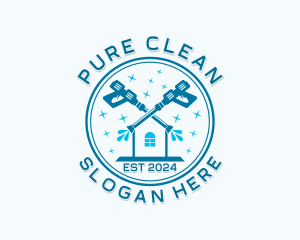 Cleaning Sanitation Pressure Washing logo design