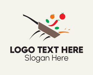 Healthy Living - Vegetable Skillet Cooking logo design