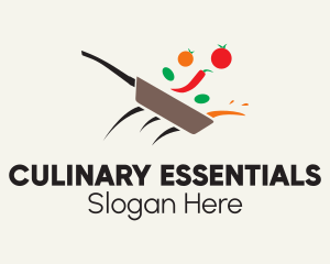 Vegetable Skillet Cooking logo design