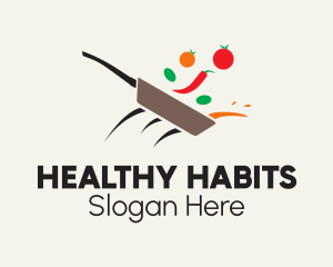 Vegetable Skillet Cooking logo design