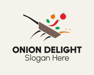 Onion - Vegetable Skillet Cooking logo design