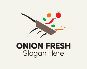Onion - Vegetable Skillet Cooking logo design