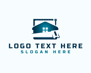 Negative Space - House Construction Saw logo design