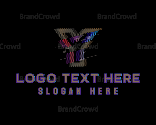 Gradient Glitch Letter Y Logo