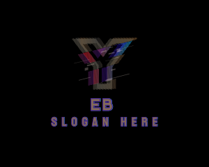 Web - Gradient Glitch Letter Y logo design