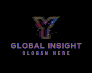 Stream - Gradient Glitch Letter Y logo design