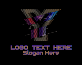 Youtube Channel - Gradient Glitch Letter Y logo design