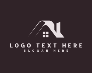 Minimalist - House Roofing Contractor logo design