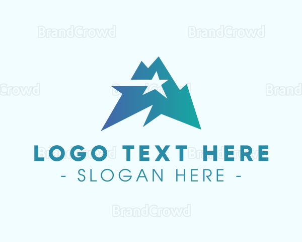 Geometric Star Mountain Logo