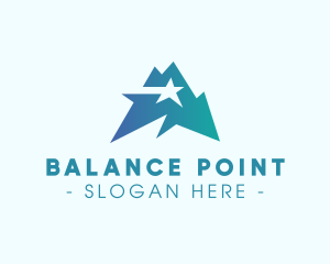 Geometric Star Mountain  logo design