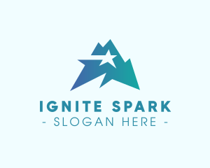 Spark - Geometric Star Mountain logo design