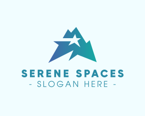 Geometric Star Mountain  logo design