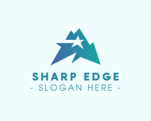 Jagged - Geometric Star Mountain logo design
