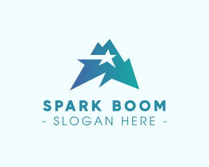 Geometric Star Mountain  logo design