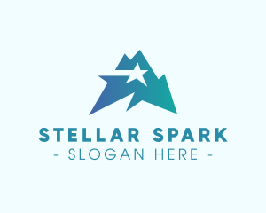 Geometric Star Mountain  logo design