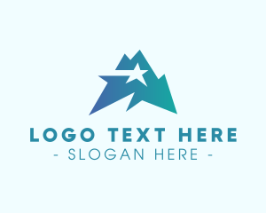 Negative Space - Geometric Star Mountain logo design