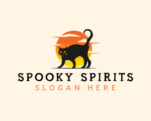 Halloween - Halloween Kitten Cat logo design