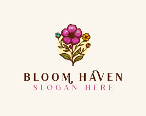 Flower  Bloom Bouquet Floristry logo design