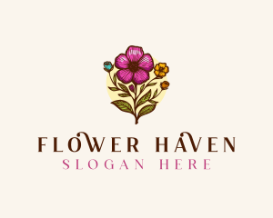 Flower  Bloom Bouquet Floristry logo design