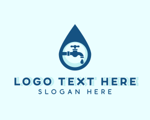 Plumber - Water Droplet Faucet logo design