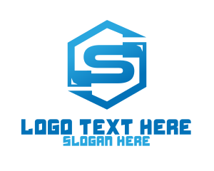 Gaming - Blue S Hexagon logo design