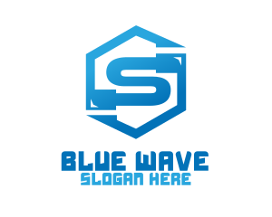 Blue S Hexagon logo design