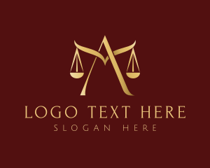 Letter A - Legal Justice Scale logo design