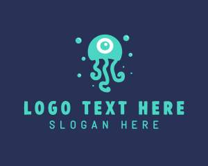 Animal - Eyeball Aquatic Jellyfish logo design