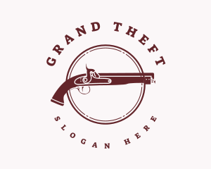 Minimalist Gun Emblem Logo