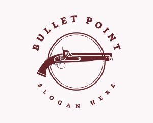 Gun - Minimalist Gun Emblem logo design
