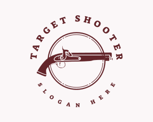 Shooter - Minimalist Gun Emblem logo design