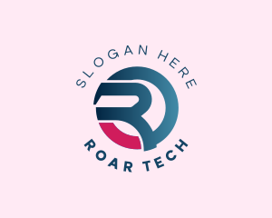 Modern Tech Circle Letter R logo design